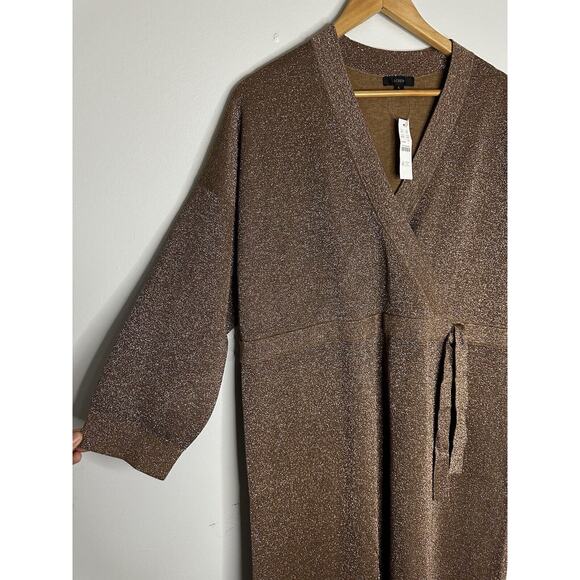 New Jcrew Crossover Gold-Flecked Jumpsuit Romper Overall Brown Size Large - Picture 4 of 11